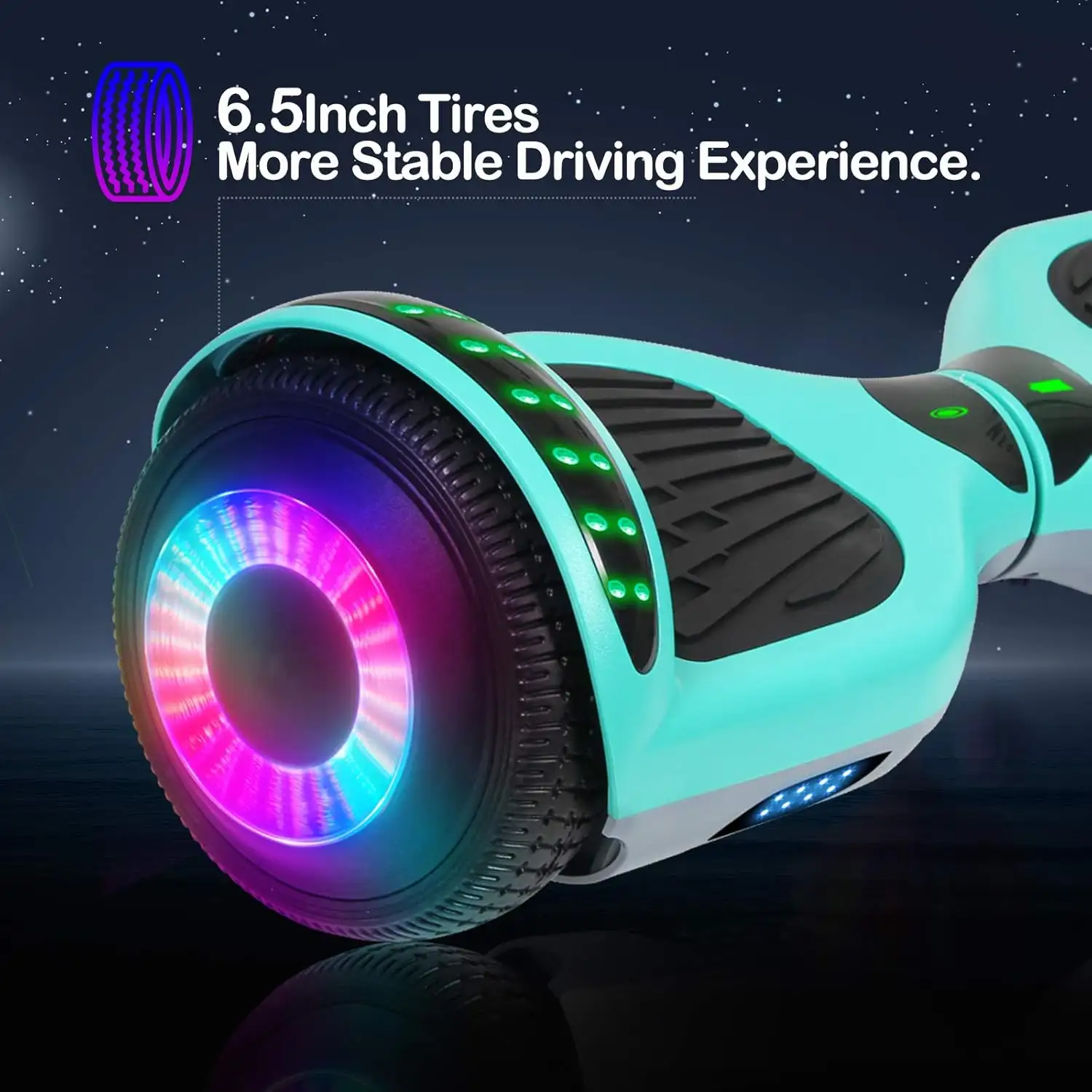 SISIGAD A12 Mixed Color Hoverboard, with Bluetooth and Colorful Lights Self Balancing Scooter - 71WKrp rExL._AC_SL1500_